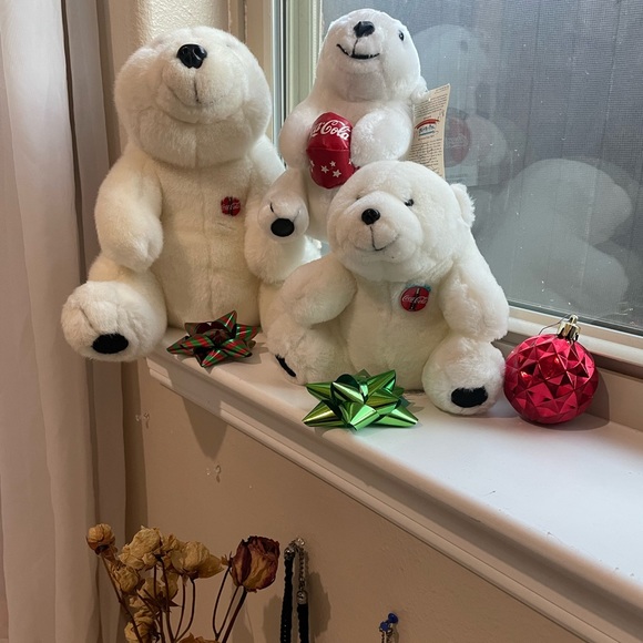 VTG 90s Coca Cola white polar bears stuffed animals - Picture 6 of 12